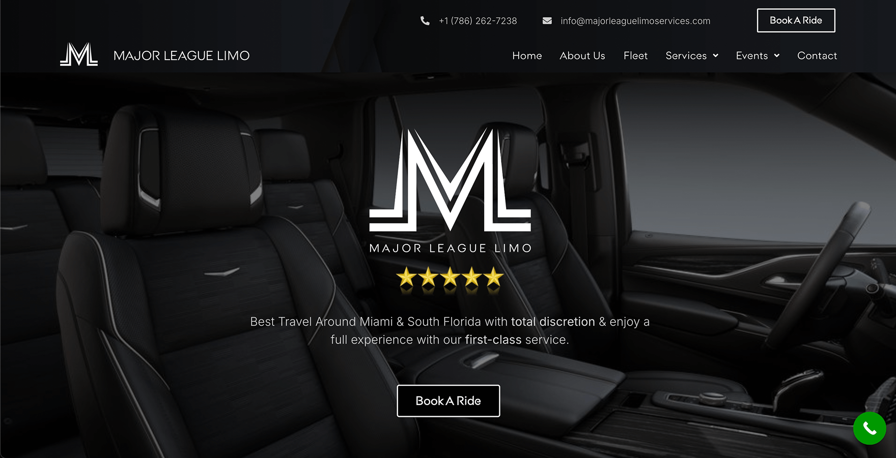 Major League Limo Services — screen 1