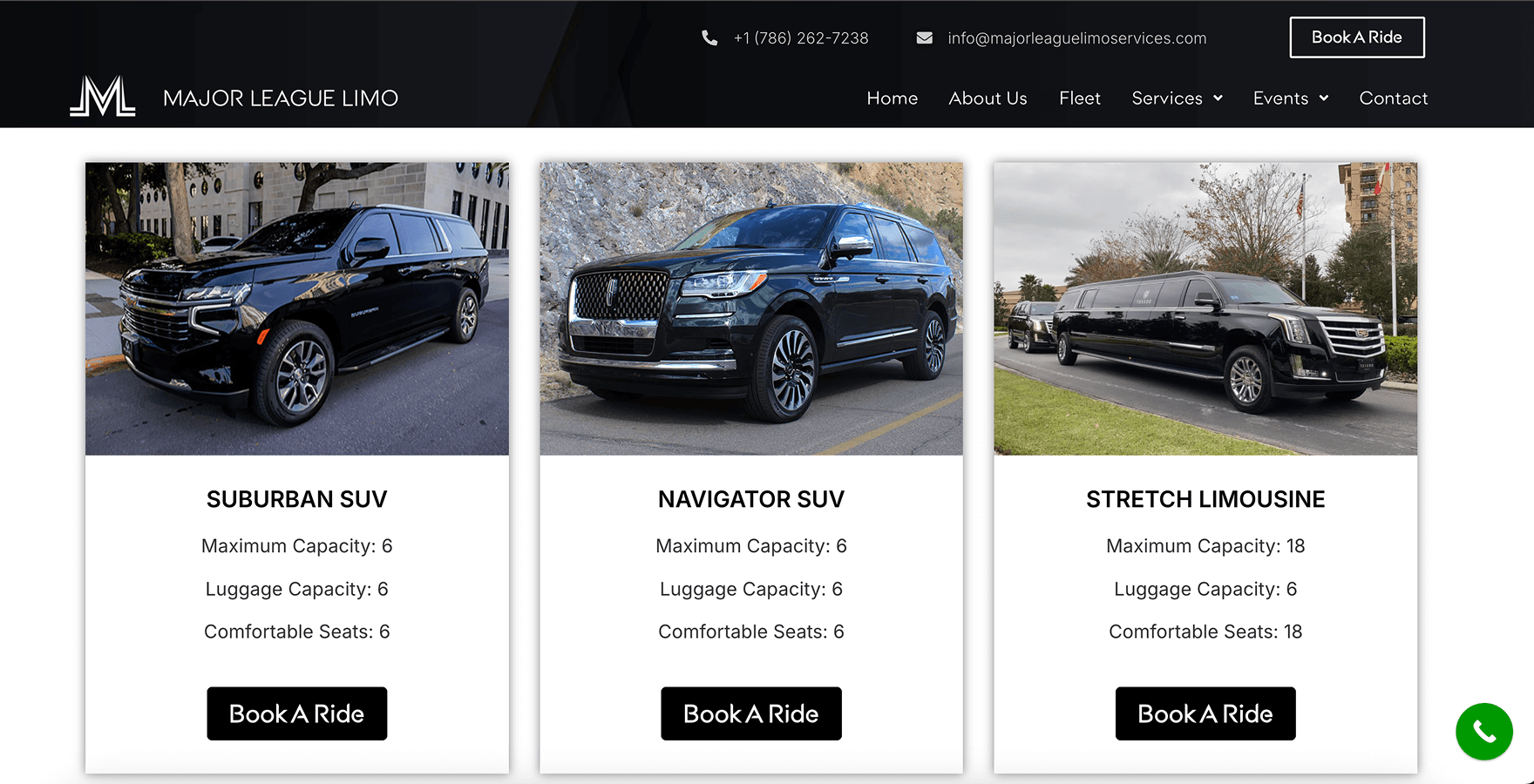 Major League Limo Services — screen 4