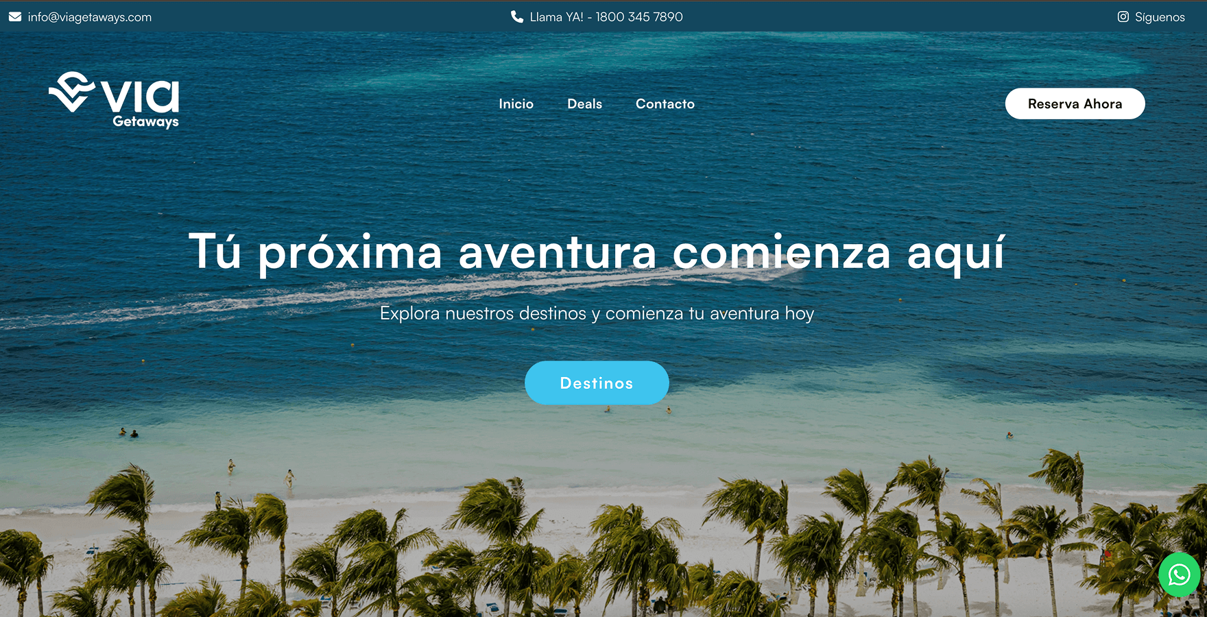 Via Getaways — pantalla 1